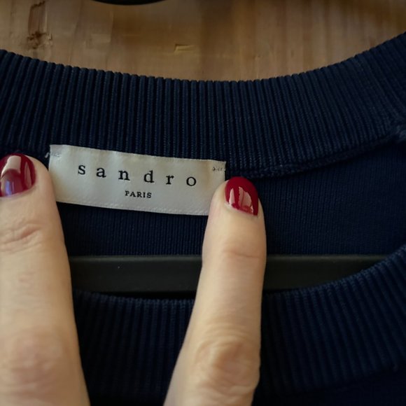 Sandro Dark Blue Sweater - Picture 4 of 5